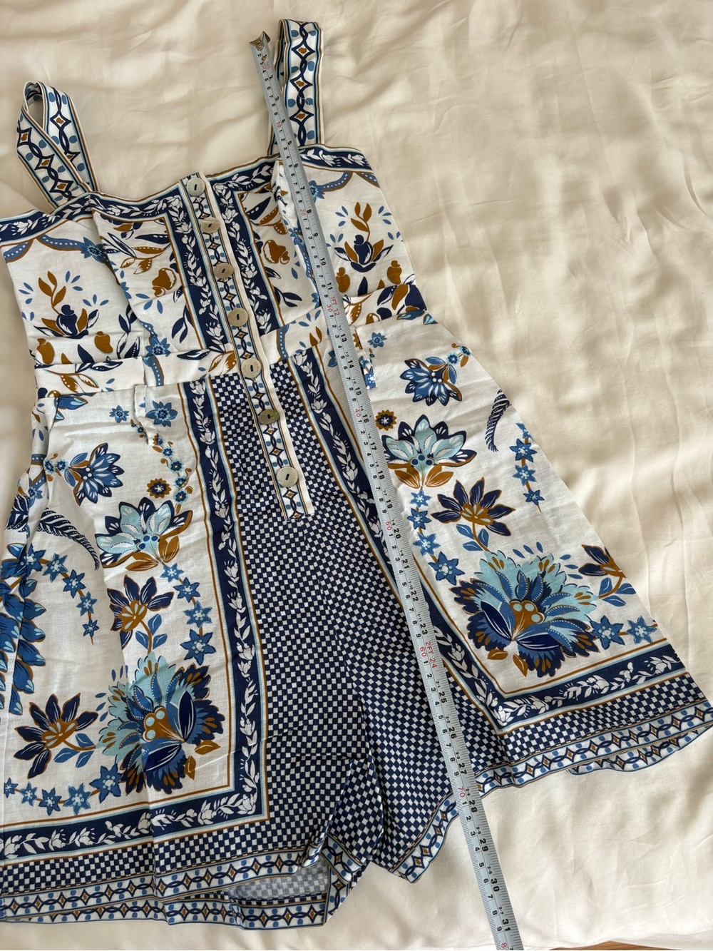 NWOT Farm Rio Off-White Ana Tapestry Lenzing™ Ecovero™ Euroflax™ Romper S - Picture 15 of 16